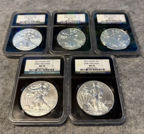 2012 American Silver Eagle Early Releases NGC MS70 25th Anniversary