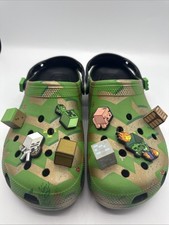 Crocs adult minecraft M9/W11 green outdoor summer nature comfort NEW