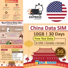 China Data SIM Card 10GB 30 Days High Speed Internet for Mainland China Macau