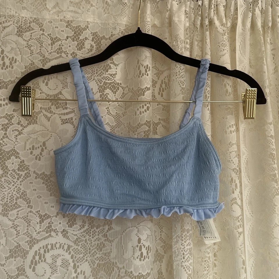 Conjunto de traje de baño azul con volantes Abercrombie niños niñas talla 11/12 Foto 4 de 4