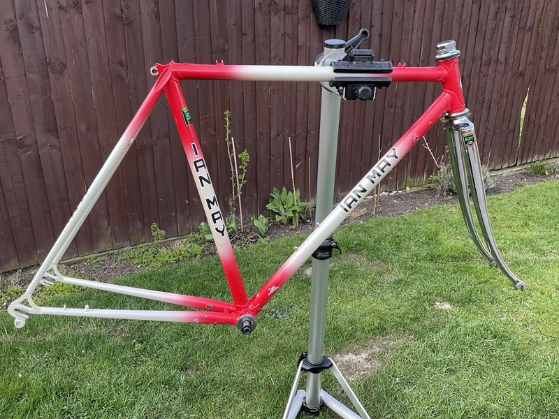 Vintage Quinn Hand Built Ian May Reynolds 531 Bike Frame Zeus 2000 Chromed Fork