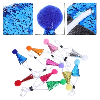 20 Pcs Mini Hat Decorations Birthday Hats with Pompoms Cone Party