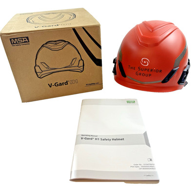 MSA V-Gard H1 Hard Hat Orange 4 Point Ratchet Safety Helmet Open Box NEW