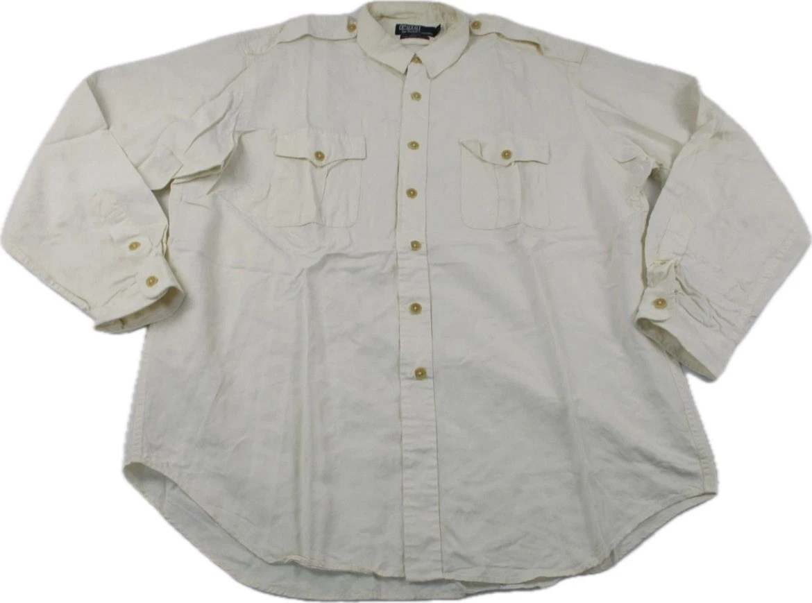 Polo Ralph Lauren Silk Long Sleeve Solid Casual Button-Down Shirts