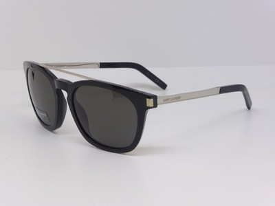 SAINT LAUREN SL 81 CSANR Sonnenbrille schwarz silber mit grauen Gläsern