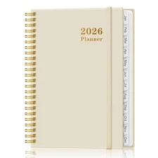 2026 Planner - Weekly and Monthly Calendar Planner from Jan 6.4" x 8.5" Beige