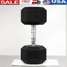 Hex Dumbbells Rubber Coated Solid Dumbbell Weights Home Gym Fitness Exercise New