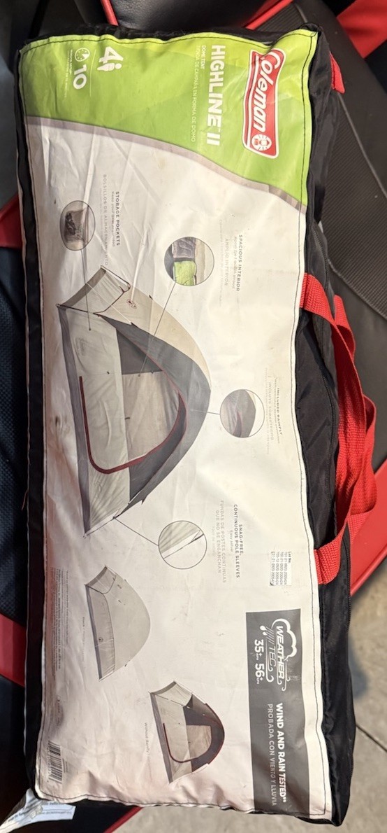 Coleman Highline II 4 Person Dome Tent WeatherTec Storage Pockets