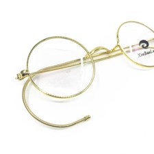Vintage Round Antique Eyeglass Frames Wire Rim Ear Hooks Glasses Rx able