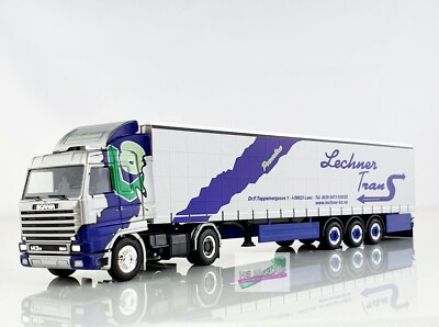 Herpa 313551 Scania 143 Streamline Gardinenplanen-Sattelzug Lechner Trans 1:87 