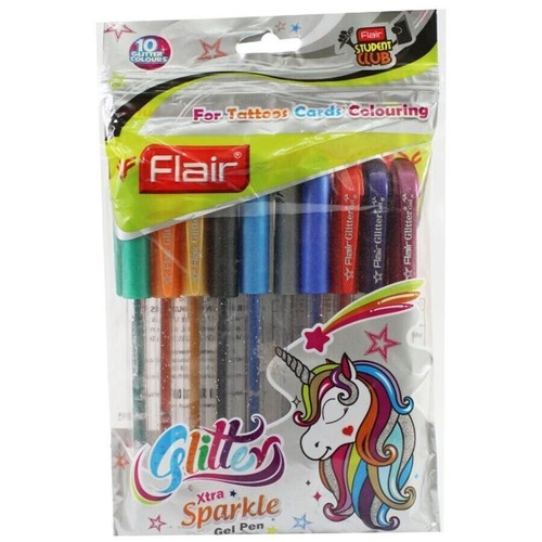 Xtra Sparkle Glitter Pens (05 Set Of 10 pens) by flair India - Picture 2 of 3