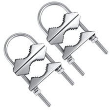 2 Pcs Stainless Steel Antenna Mount Clamp U-Bolt Mounting Hardware for TV