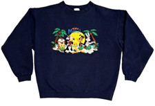 Vtg. 1999 WB Warner Bros. Studio Store Looney Tunes Sweatshirt Size S FLAWS READ