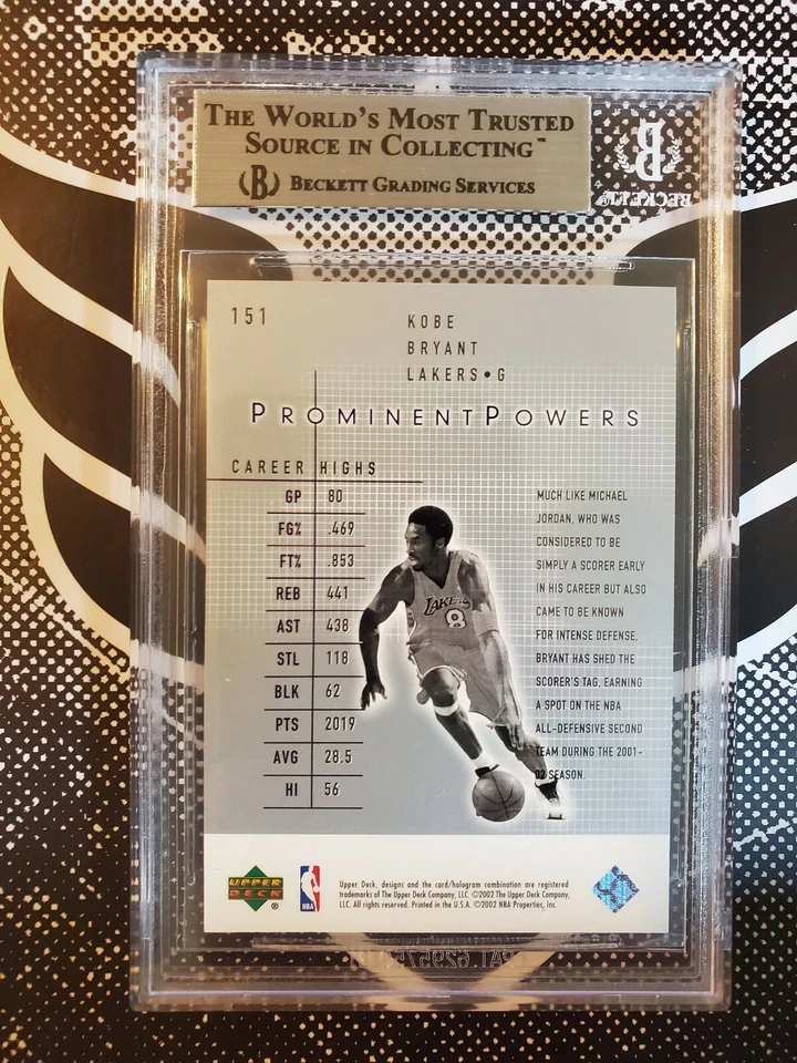 ! RARE POP 3 ! KOBE BRYANT BGS 9 Mint 2002-03 Upper Deck Finite PP 218/250 SP ! - Image 2 of 2