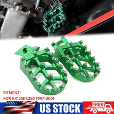Foot Pegs Footrest Pedals CNC For KX125 KX250 1997-2001 Footpegs Dirt Pit Bike