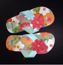 Gymboree TROPICAL GARDEN Wedge Platform Flip Flop Sandal Flower Girls 9