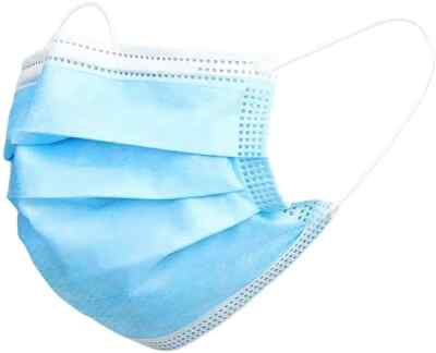 50pcs Kids Disposable Face Mask 3Ply Blue Toddler Child Boys Girl Youth