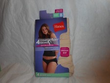 Hanes Cotton Stretch Comfort Soft Bikini Panty 4 Pack size 4,