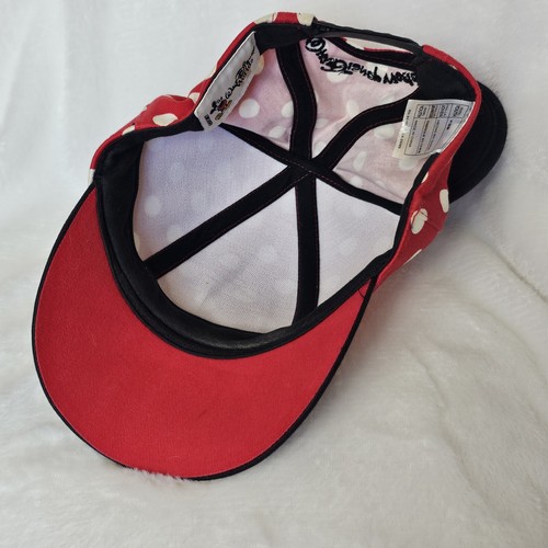 Walt Disney World Minnie Mouse Ears Polka Dot Girls Youth Baseball Hat Cap Red - Picture 4 of 7