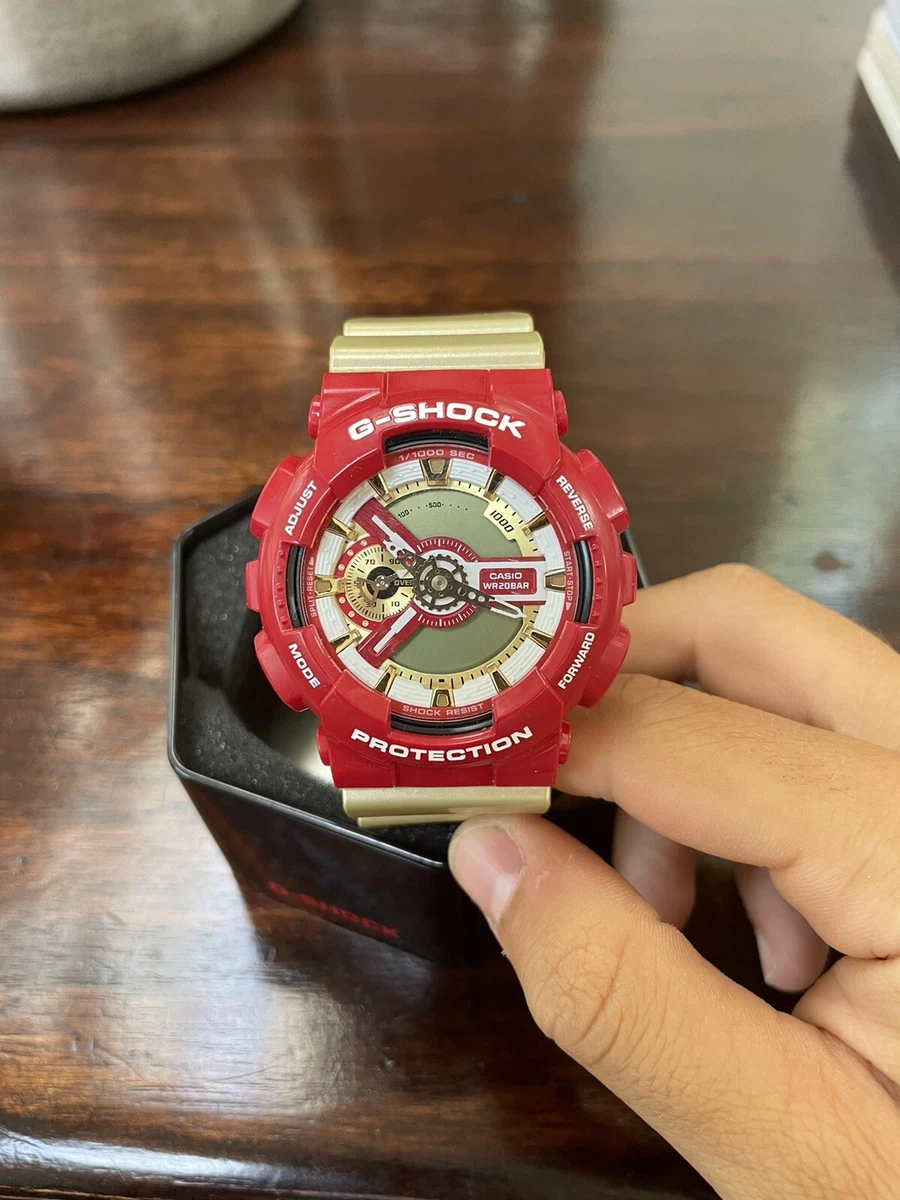 GENUINE CASIO G-SHOCK GA-110GB IRONMAN LIMITED EDITION RED/GOLD MARVEL  AVENGERS