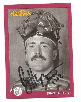 Minnesota Twins BRIAN HARPER autographed 1991 Leaf Studio