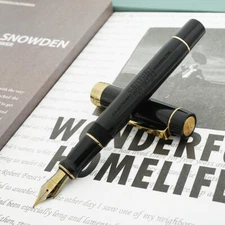 Jinhao 100 Centennial Resin Fountain Pen Black with Logo EF/F/M Bent Nib Ink Pen