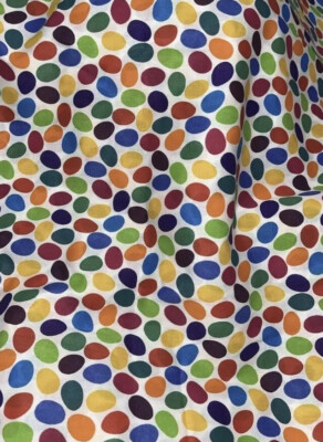 Easter Egg Print White Background 31  X 45  Piece Fabric Unbranded