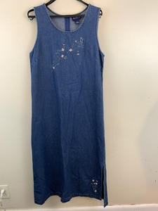 sleeveless denim maxi dress