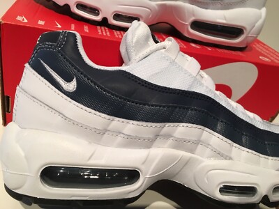 New Men's Nike Air Max 95 Essential White Midnight Navy Size 7