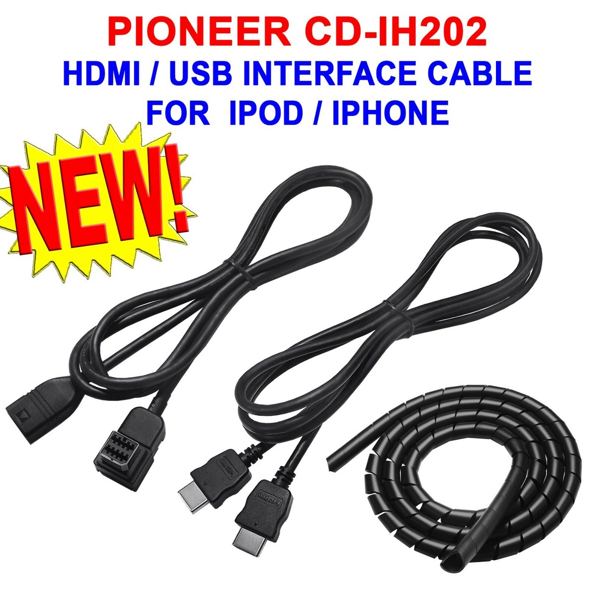 PIONEER CD-IH202 AppRADIO MODE HDMI USB INTERFACE CABLE FOR iPHONE