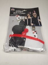 Evil Clown 3 pc Halloween Costume Set size OSFM Suspenders Clown Nose Hat NEW