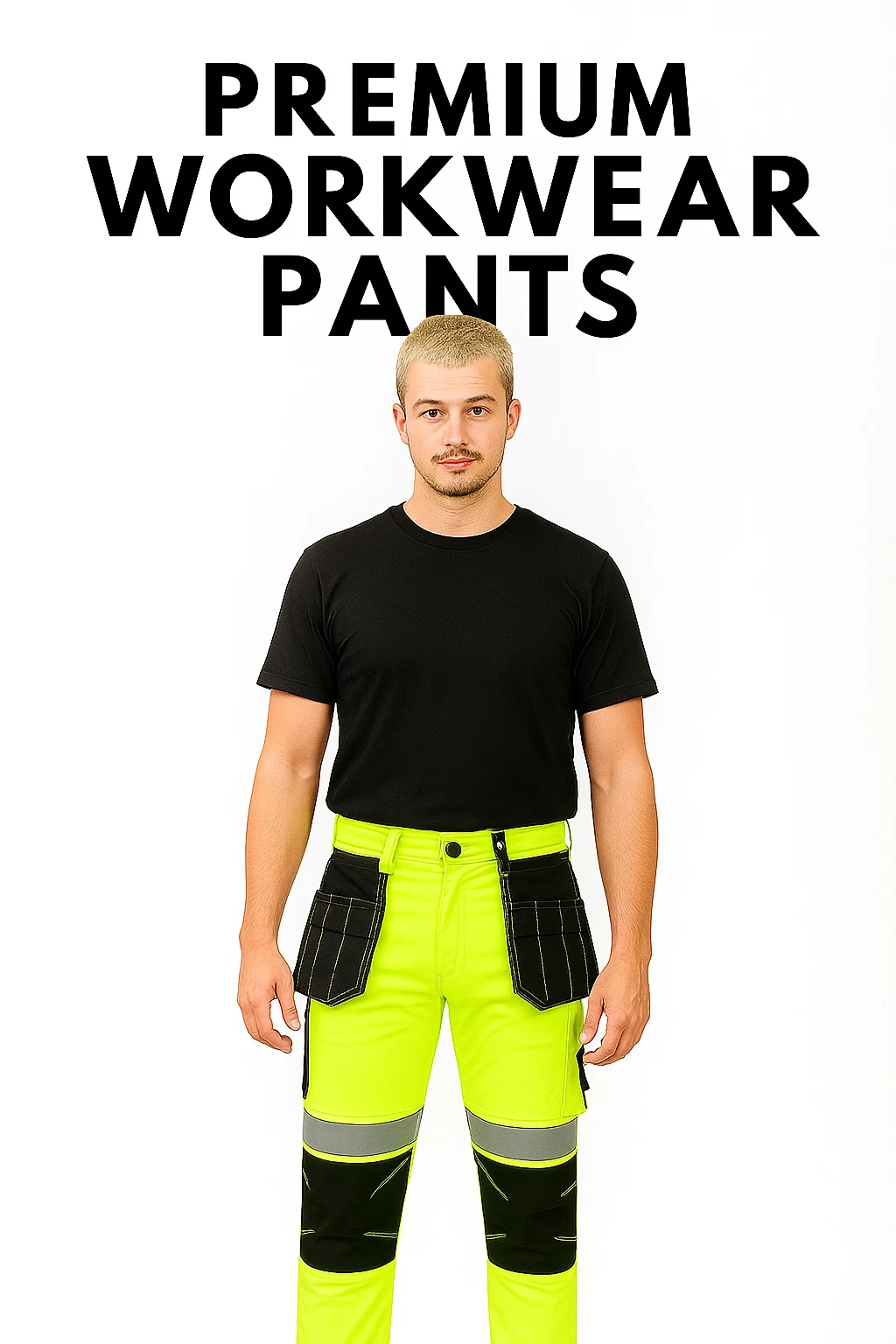 Men's Waterproof Hi vis Softshell Cargo Trouser Yellow AVIATOR