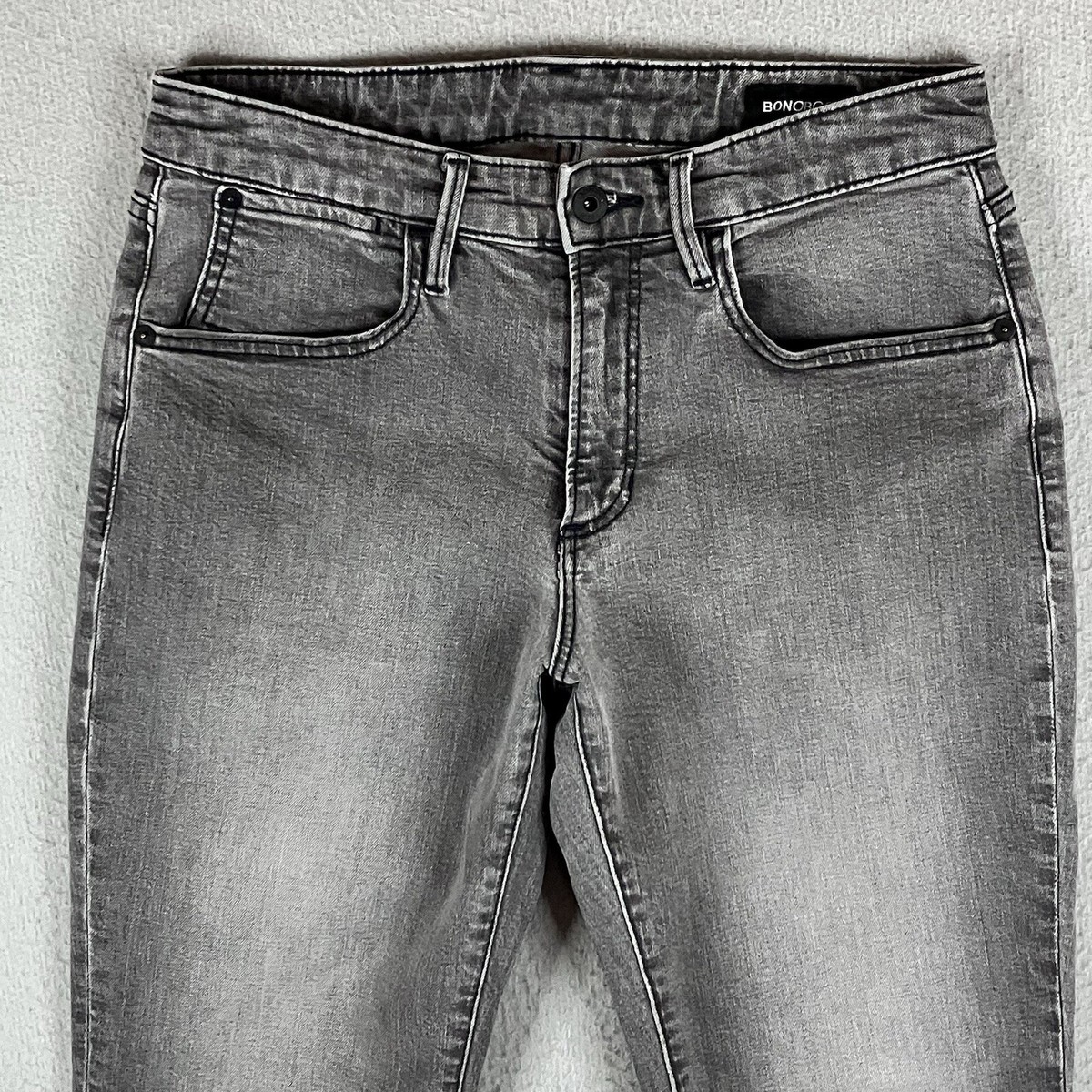 Bonobos Jeans Mens 30x30 Gray Athletic Fit Stretch Stone Wash