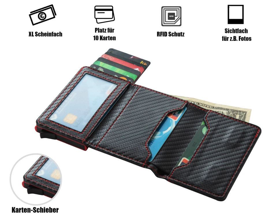 HAFEID Kartenetui Kreditkartenetui Portemonnaie Geldbörse mini Geldbeutel wallet - Bild 4 von 4