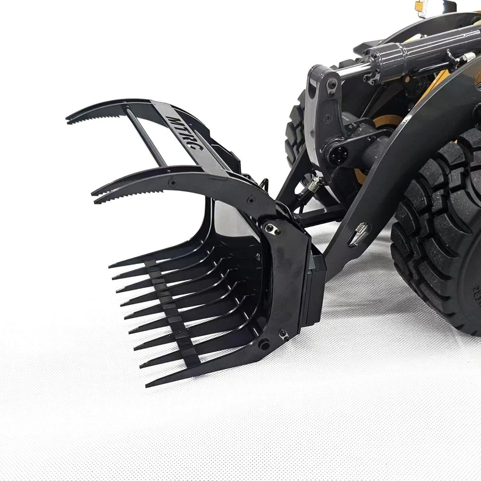 Accesorio de garra de rastrillo de raíz de metal para cargador hidráulico MTM 1/14 RC WA480 E260L Foto 2 de 4