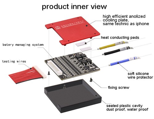 High Quality sealed 10S 36V BMS 16A 25A 35A 45A 60A BMS with balance water proof - Picture 3 of 7