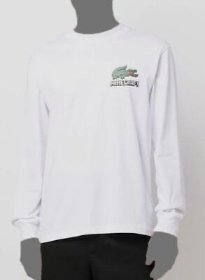 Lacoste Unisex Lacoste X Minecraft Organic Cotton Long Sleeve T-Shirt White  TH5039 001