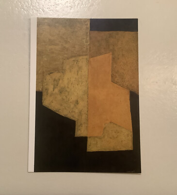 1 Postkarte, Gelb und Schwarz , Serge Poliakoff, 1952,  Kubismus, Formen, Neu 