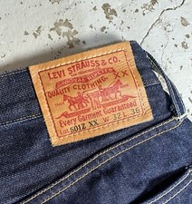 LEVIS LVC USA Made 501Z Selvedge Jeans 31 x 34 Big E White Oak Cone Denim Talon