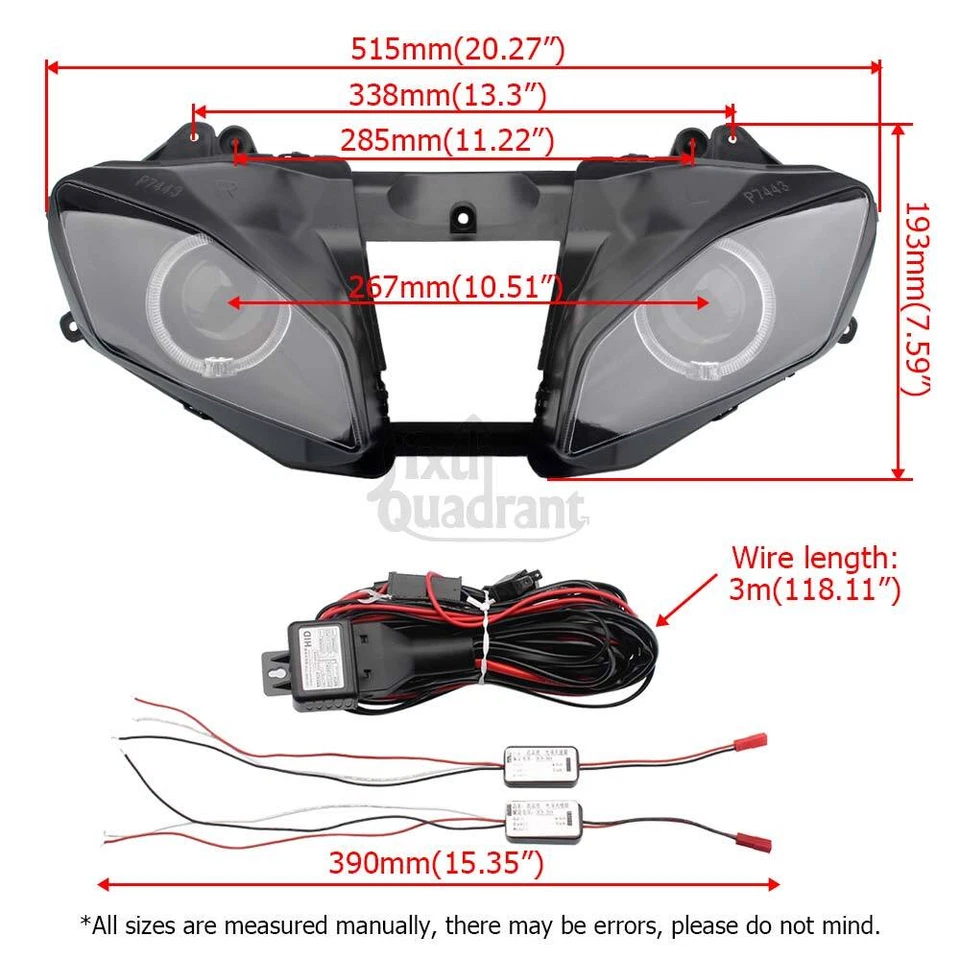 For Yamaha YZF R6 YZF-R6 Devil Angel Eye HID Projector Headlight Assembly 08-16 - Image 2 of 4