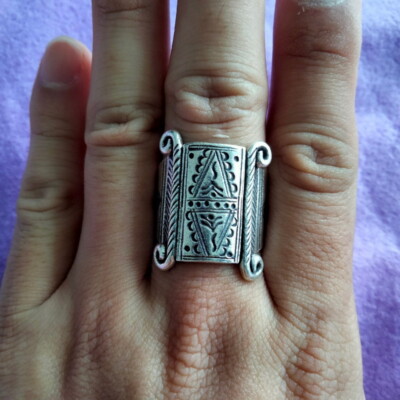 FINE SILVER RINGS 925 CRAFT FFONIWCH 은반지 FREE SIZE ARTISAN TRIBAL TRIBE R7716