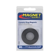 2 Pack Ceramic Ring Magnets Ferrite Strong Magnetic Material