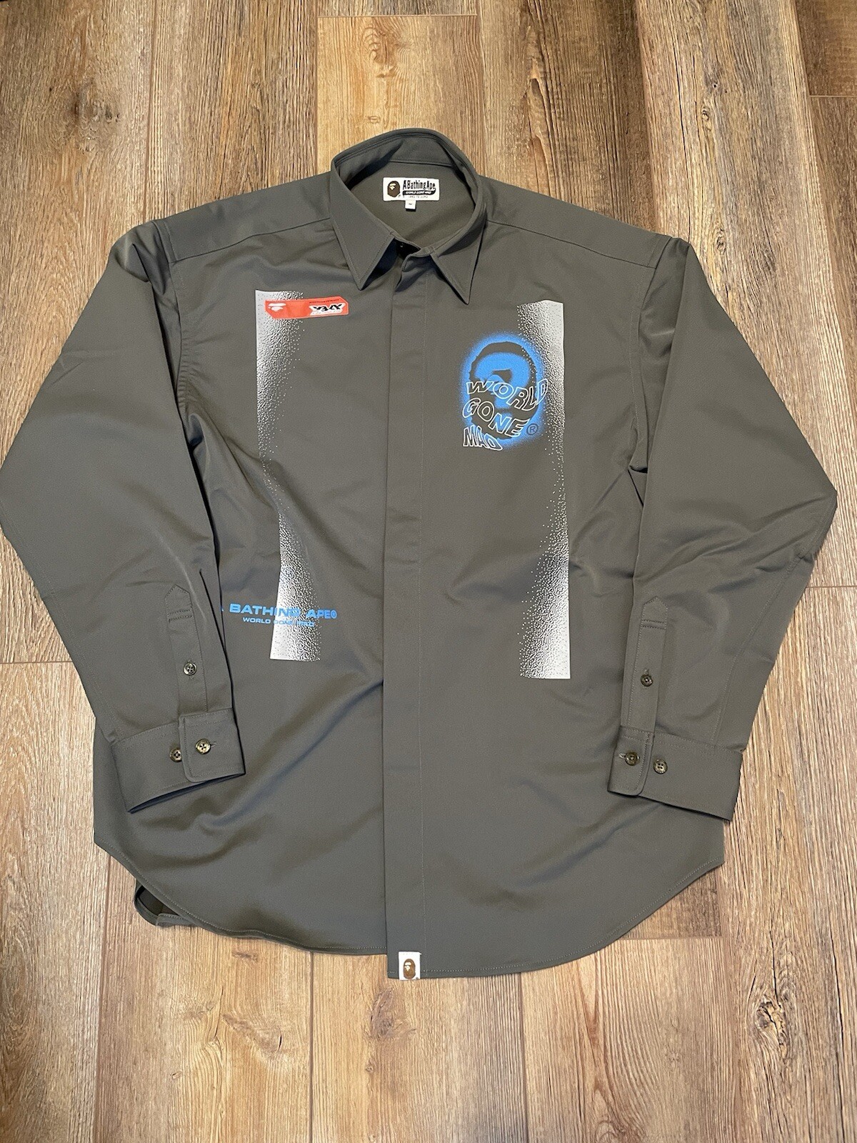 BAPE Multi Graphic Loose Fit Shirt Olive Drab Mens Medium