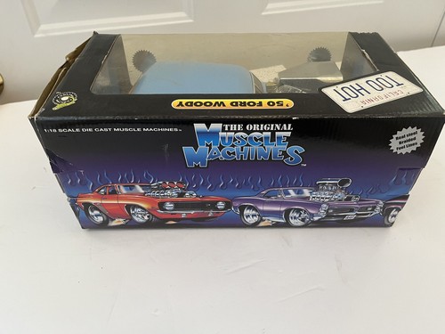 Muscle Machines 1 :18 Scale 50 Ford Woody Light Blue with Box - Picture 12 of 14