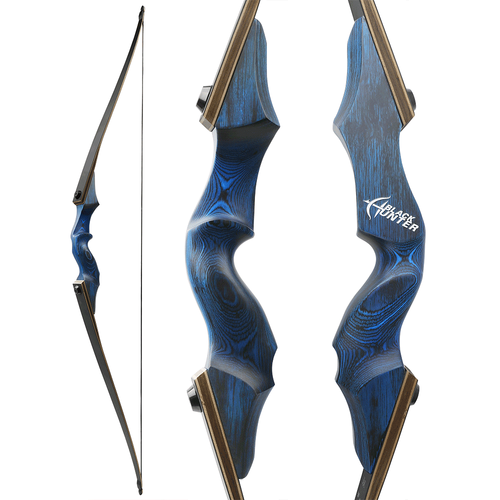 60" Takedown Hunting Bow 20-60lbs Longbow Wooden Archery Target Black Hunter - Picture 20 of 25