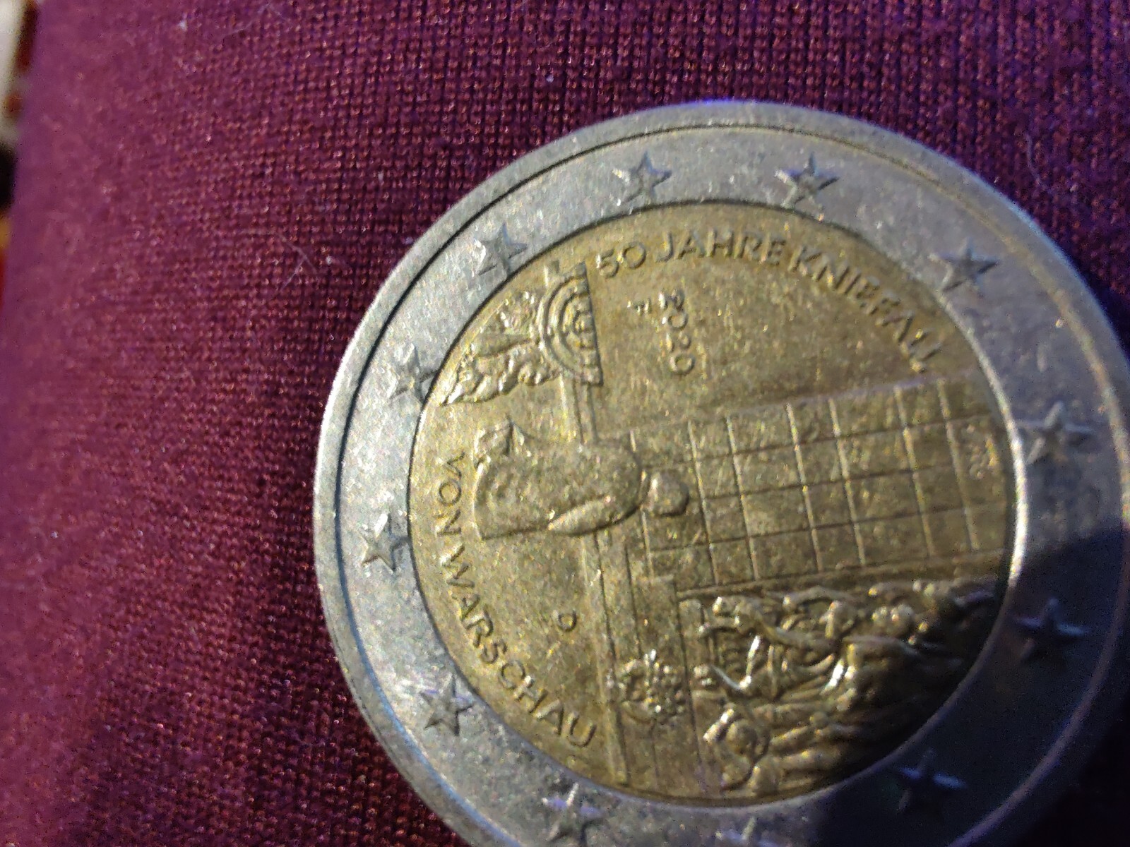 2 EURO 2020 Deutschland 50 Jahre Kniefall von Warschau (F) Fehlprägung