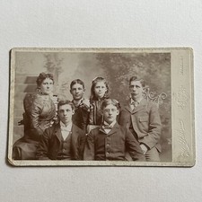 Antique Cabinet Card Photograph Lovely Family 4 Couple Children Ithaca NY