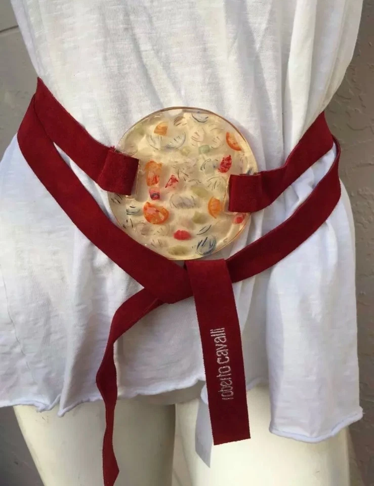 CINTURÓN HIPPIE ROBERTO CAVALLI PRECIOSO GRANDE LUCITE Y GAMUZA MOD TALLA ÚNICA Foto 2 de 4