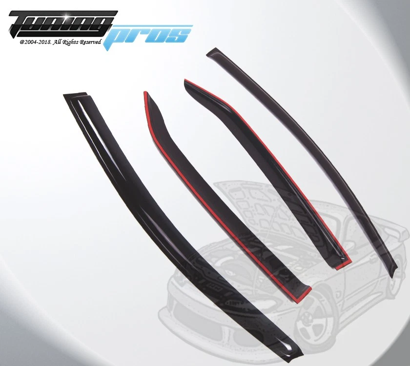 For Toyota Yaris Sedan 2007-2012 Smoke Window Rain Guards Visor 4pcs Set - Image 3 of 3