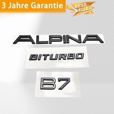 Für Alpina B7 Biturbo Matt Schwarz Heck Emblem Abzeichen Premium Zierdekor Neu
